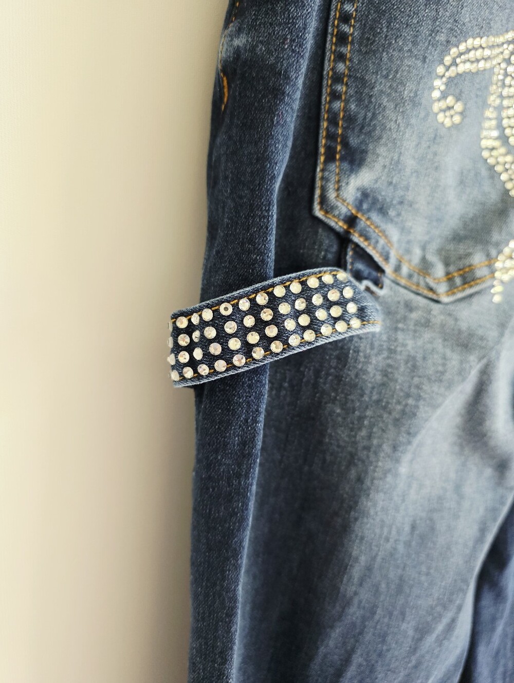 Juicy Couture Y2K Baggy Rhinestone Logo Carpenter Denim Jeans Women's Size 27 - Picture 6 of 6